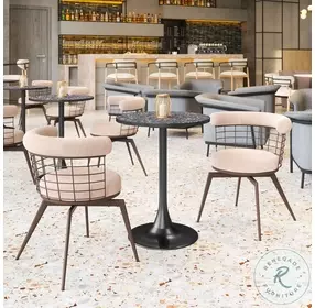 Saku Beige Swivel Dining Chair