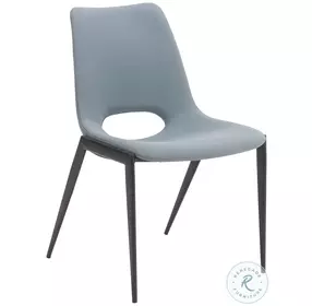 Desi Azure Gray Stackable Armless Dining Chair Set Of 2