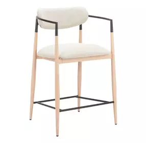 Equinox Oyster Gray Upholstered Counter Height Stool