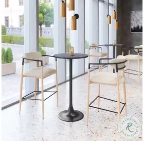 Bite Black And Bronze Round Bar Table