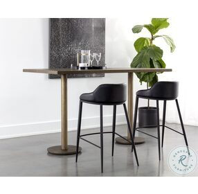 Corina Antique Brass Bar Table