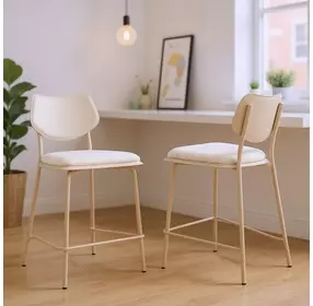 Zeal Light Gray and Taupe Upholstered Counter Height Stool Set of 4