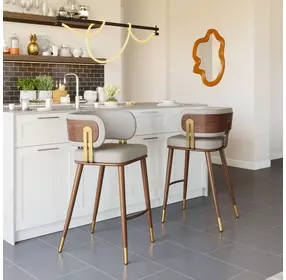 Brew Beige Upholstered Bar Stool