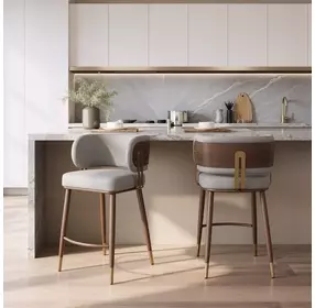 Brew Beige Upholstered Counter Height Stool