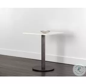 Claudia White And Pewter 24" Bistro Table