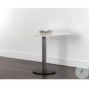 Claudia White And Pewter 30" Bistro Table