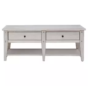 Lake House Weathered White Rectangular Occasional Table Set