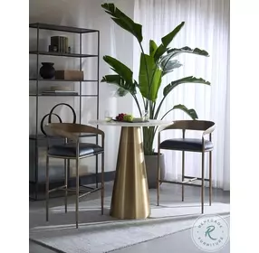 Rafaella Charcoal Black Leather Counter Height Stool