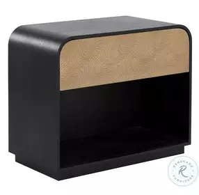 Westford Matte Black And Gold Nightstand