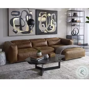 Finlay Lucia Tobacco Leather RAF Chaise Sectional
