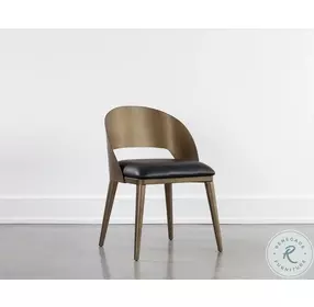 Dezirae Charcoal Black Leather Dining Chair