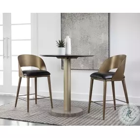 Mirabel Charcoal Black Leather Counter Height Stool