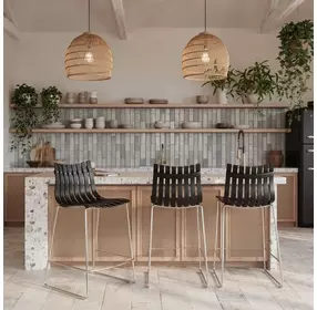 Beaufort Black and Silver Counter Height Stool Set of 2