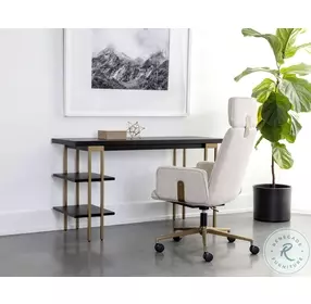 Levigne Black And Antique Brass Desk