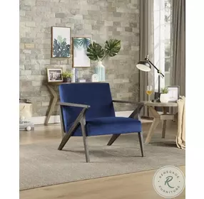 Coriana Navy Velvet Accent Chair