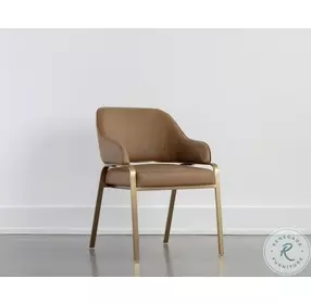 Malachi Milliken Cognac Dining Arm Chair