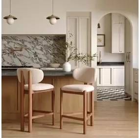 Rosetta Beige Upholstered Counter Height Stool Set of 2
