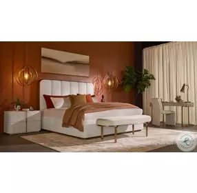 Rosalyn Eclipse White Queen Upholstered Platform Bed