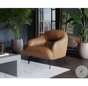 Armani Cognac Leather Arm Chair