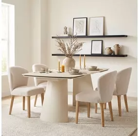 Mondstein Ivory Upholstered Dining Chair Set of 2
