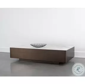 Zerina White And Dark Bronze Coffee Table