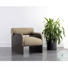 Coburn Sahara Sand Leather Lounge Chair