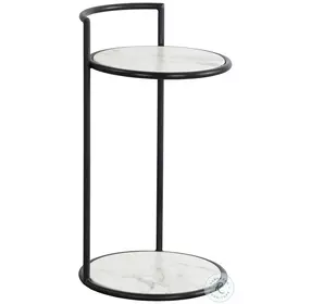 Corvella White And Matte Black End Table