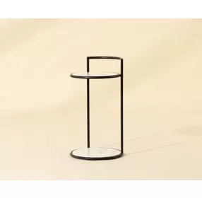 Parga White And Matte Black End Table