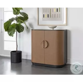 Dresden Smoke Gray And Milliken Cognac Bar Cabinet