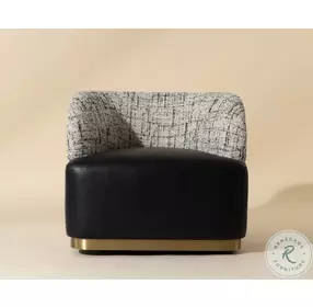 Brinda Bravo Black Performance Fabric Swivel Lounge Chair