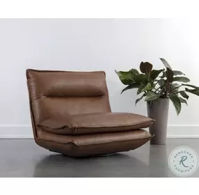 Colson Cognac Swivel Armless Chair