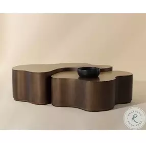 Boise Antique Brass And Bronze Nesting Cocktail Table Set of 2