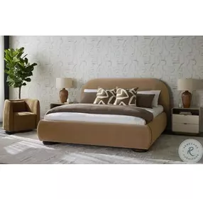 Selene Kona Camel King Upholstered Low Profile Bed
