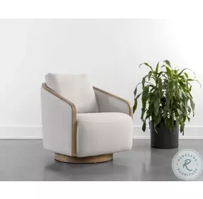 Valencia Effie Linen Swivel Lounge Chair