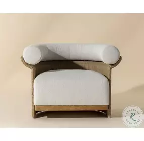 Asos Louis Cream Performance Fabric Outdoor Lounge Chair