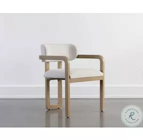 Madrone Heather Ivory Performance Fabric Dining Arm Chair