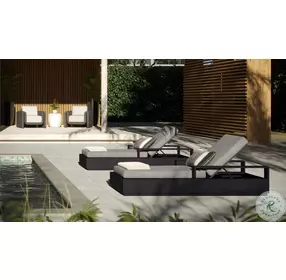 Ornelle Lanikai Salt And Pepper Performance Fabric Outdoor Lounger Chaise