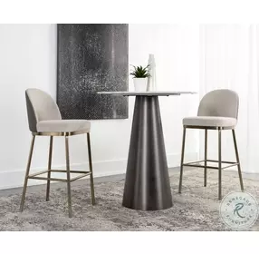 Lavania Meg Taupe And Porcini Taupe Bar Stool