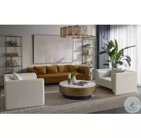 Kira Heather Ivory Performance Fabric Tweed Arm Chair