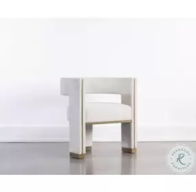 Adamina Rhea Light Barley Performance Fabric Dining Arm Chair