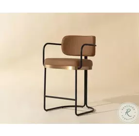 Jalvin Milliken Cognac Counter Height Stool