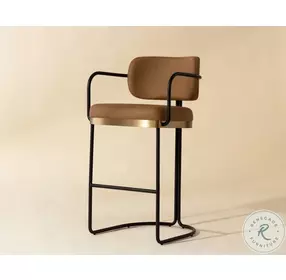Jalen Milliken Cognac Bar Stool