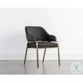 Malachi Cantina Black Dining Arm Chair