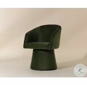 Ettara Moss Green Swivel Arm Chair