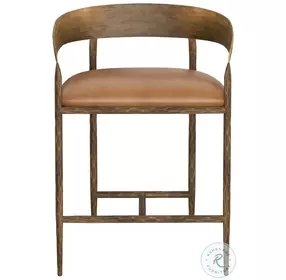 Rafaella Tan Leather Counter Height Stool