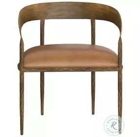 Rafaella Tan Leather Dining Arm Chair