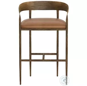 Rafaella Tan Leather Bar Stool
