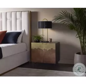 Russet Antique Brass Nighstand