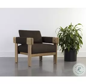 Carmichael Nubuck Cocoa Leather Lounge Chair