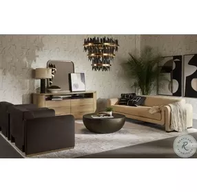 Halvick Nubuck Cocoa Leather Arm Chair